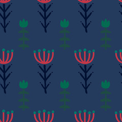seamless pattern consisting of flowers and leaves - 314119799