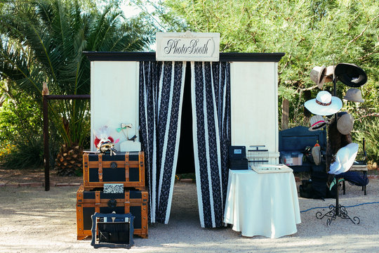 Large photo booth at wedding event