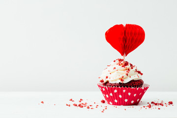 Red velvet cupcake to celebrate Valentines day