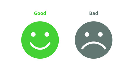 Fototapeta premium Good and bad simple icon design. Vector illustration.