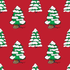 Christmas and New year holiday seamless pattern design. Vector illustration.