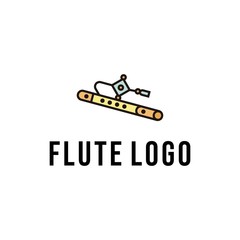 Flute instrument icon. Flat illustration of flute instrument vector icon for web design
