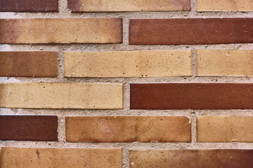 details of new red brick wall