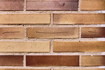 details of new red brick wall