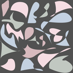 Naklejka premium Seamless abstract ornament on a grey background in a soft natural colours. Vector illustration can be used for ceramic tiles, wallpaper, linoleum, textiles, wrapping paper, web page, kids graphic