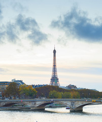 Sienna river Paris Eiffel tower