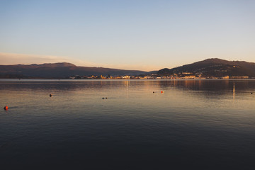 Sunset in a lake with amazing colours