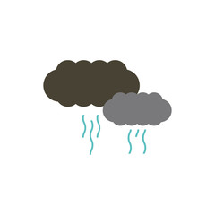 Isolated grey clouds and rain vector design