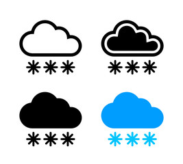 chmura śniegowa ikona - obrazy, fototapety, plakaty