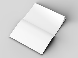 Magazine with open cover. Vertical A4 format. 3d illustration.