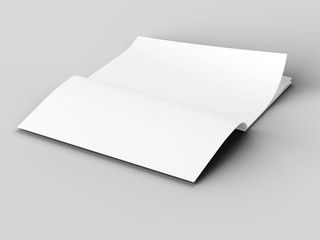 Magazine with open cover. Vertical A4 format. 3d illustration.