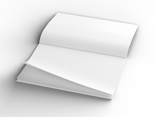 Magazine with open cover. Vertical A4 format. 3d illustration.