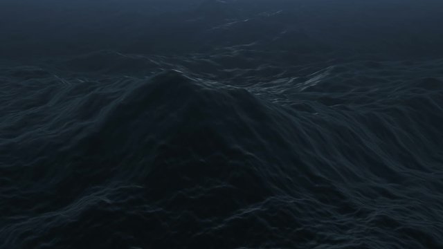 Dark ocean waves 3D Render animation