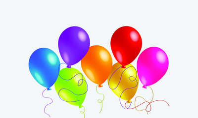 colorful balloons isolated on white background
