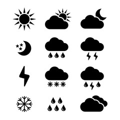 zestaw ikon pogodowych - obrazy, fototapety, plakaty