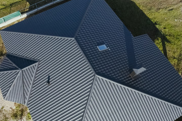 Corrugated metal roof and metal roofing. Modern roof made of met