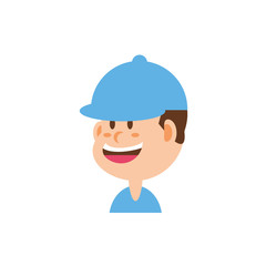 Isolated boy cartoon with hat vector design
