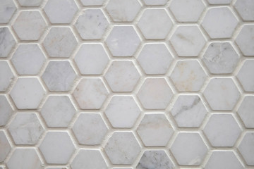Seamless pattern hex hexagon polished Carrera Italian Marble tile options for home improvement and...