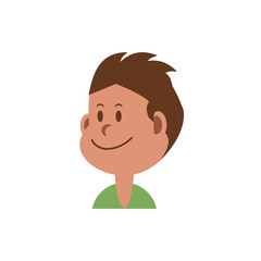 Isolated boy cartoon with brown hair vector design