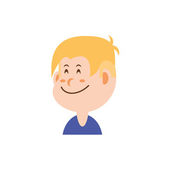 Isolated boy cartoon with blond hair vector design