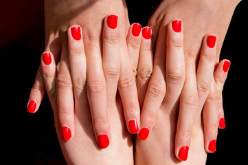 teenagers red nails