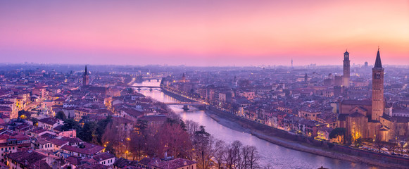 Fototapeta na wymiar Verona. Image of Verona, Veneto ,Italy during sunset.