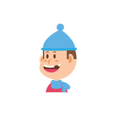 Isolated boy cartoon with hat vector design