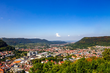 Ausblick über die Stadt Geislingen an der Steige, Deutschland 