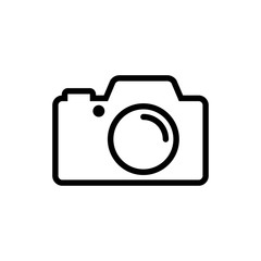 Photo camera flat sign icon vector illustration.