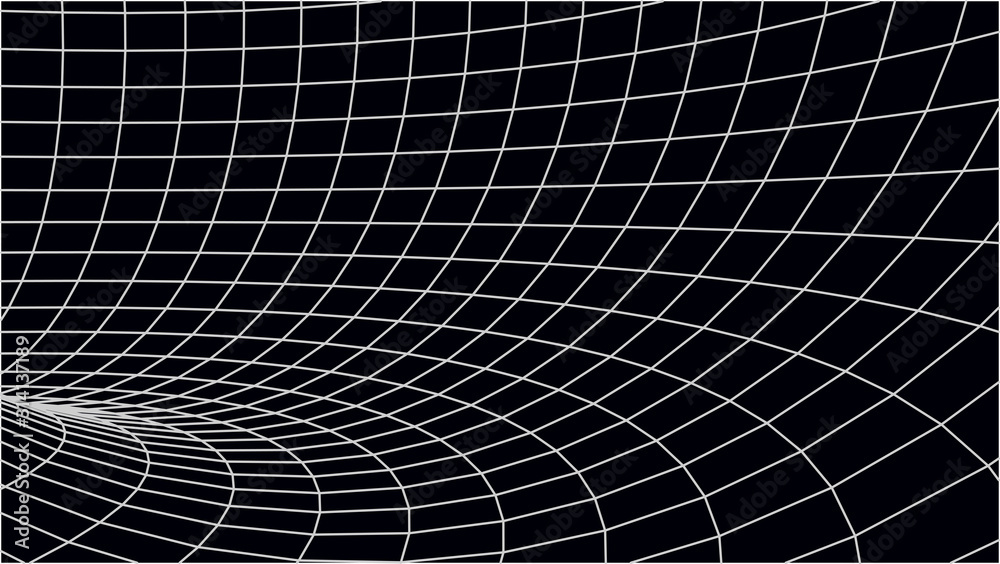Aufkleber abstract tunnel. vector wormhole. 3d corridor mesh.