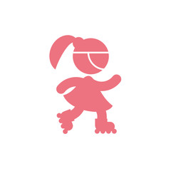 Isolated avatar girl with roller skates vector design