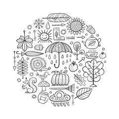 Autumn frame, design elements for your design