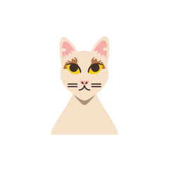 Cute white cat cartoon vector design