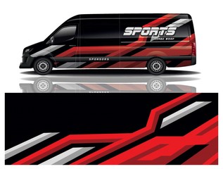 van car decal wrap design vector © Combo Wrap