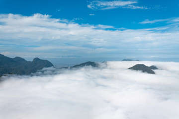 Nuvens na vista da Pedra da Gávea no Rio de Janeiro