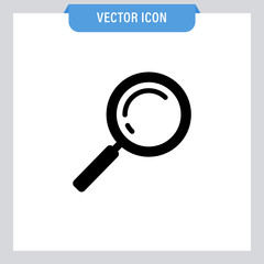 Search and zoom icon. Magnifying glass pictogram. Magnifier lupe.