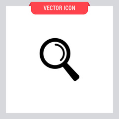 Search and zoom icon. Magnifying glass pictogram. Magnifier lupe.