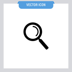 Search and zoom icon. Magnifying glass pictogram. Magnifier lupe.