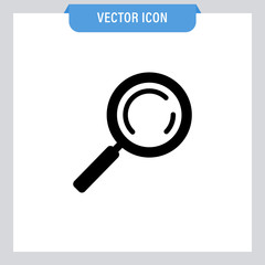 Search and zoom icon. Magnifying glass pictogram. Magnifier lupe.