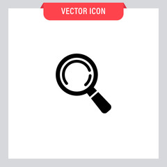 Search and zoom icon. Magnifying glass pictogram. Magnifier lupe.
