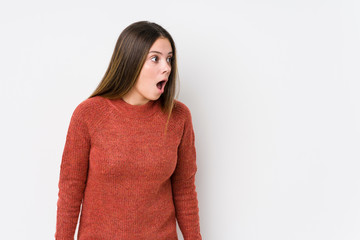 Young caucasian woman posing isolated