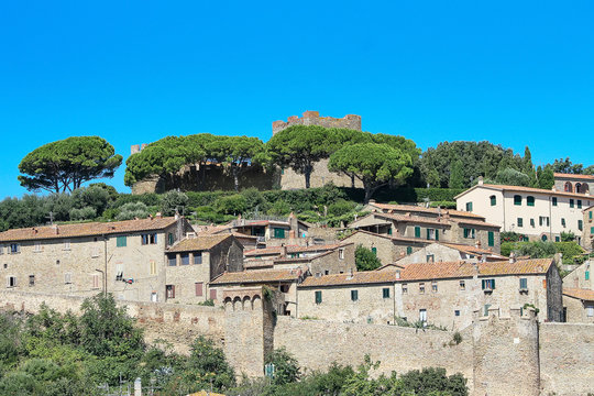 historical monuments street buildings, Castello, Tuscany, Marina di Grosseto, Castiglione Della Pescaia, Italy