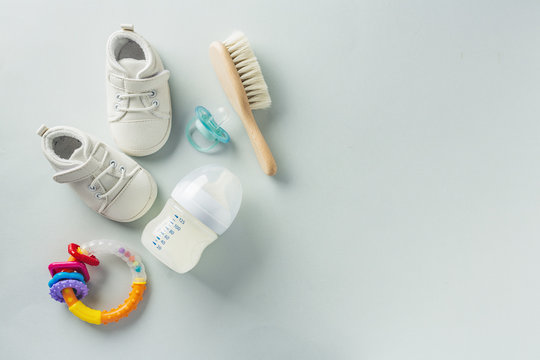 Baby Care Accessories Flat Lay