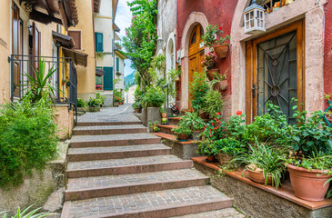 Fototapeta na wymiar The picturesque town of Gargnano on Lake Garda. Province of Brescia, Lombardia, Italy.