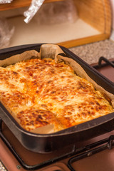 Baked canellonni in oven