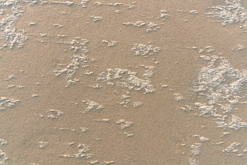 Wet sand of the sea coast after a storm.