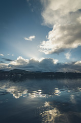 clouds over the lake