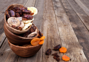 dried foods over wooden table