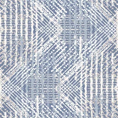 Foto op Plexiglas Grijze Franse linnen vector naadloze structuurpatroon. Penseelstreek grunge sier geweven abstracte achtergrond. Textiel in landelijke boerderijstijl. Onregelmatige verontruste tekens all-over print in grijsblauw. © Limolida Studio