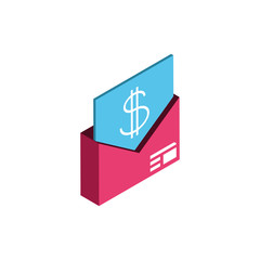 Isolated money message vector design